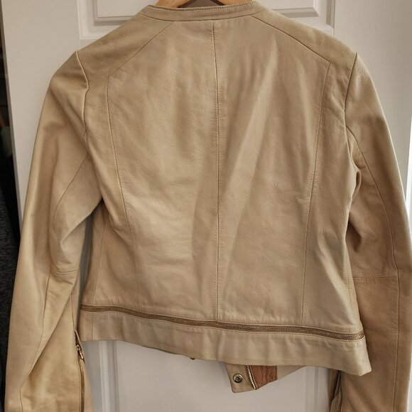 Ann Taylor 100% Leather Vintage Moto Jacket 0 Petite - Picture 3 of 6